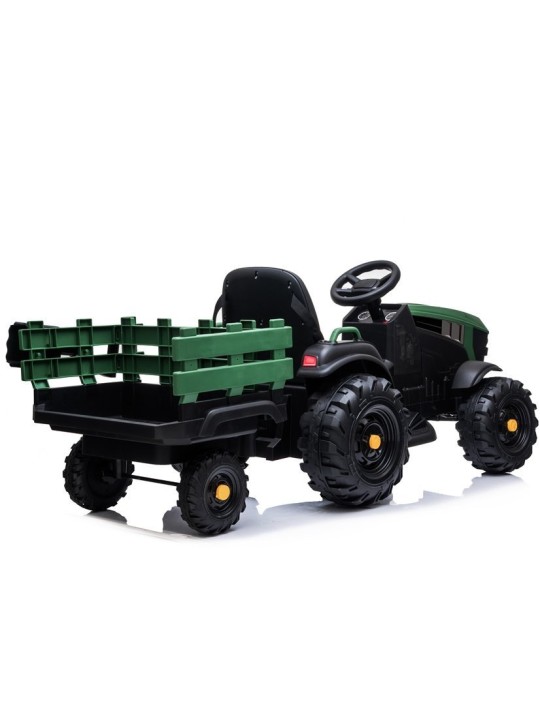 Elektriskais jāmamais traktors ar piekabi BDM0925 Militārais Zaļš