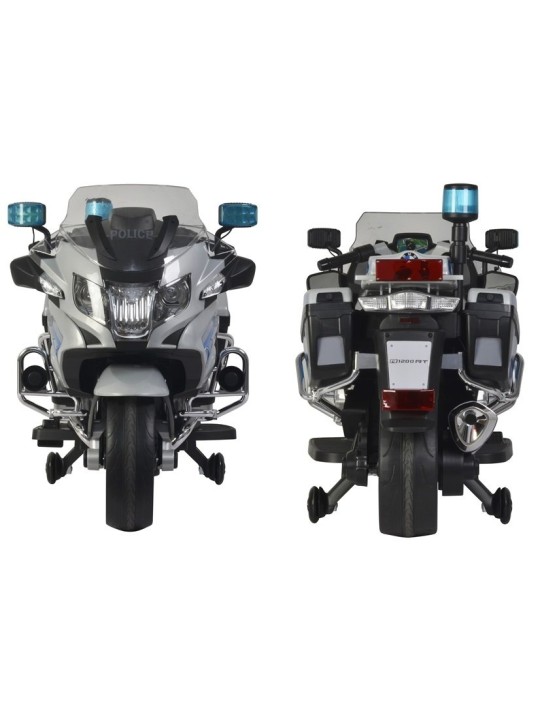 Elektriskais Motocikls Bērniem BMW R1200 Policija Sudraba