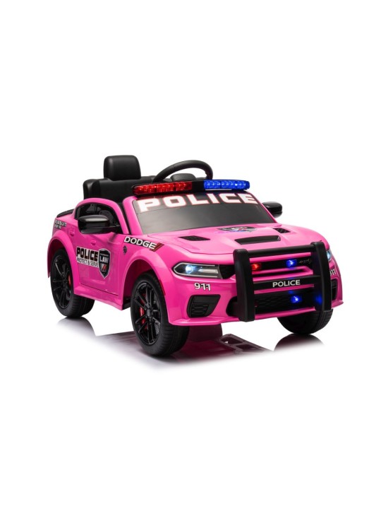 Bērnu Elektroauto Dodge Iekrāvējs Policijas Rozā