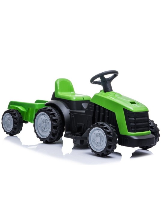 Elektriskais jāmamais traktors kopā ar ar piekabi TR1908T Zaļš