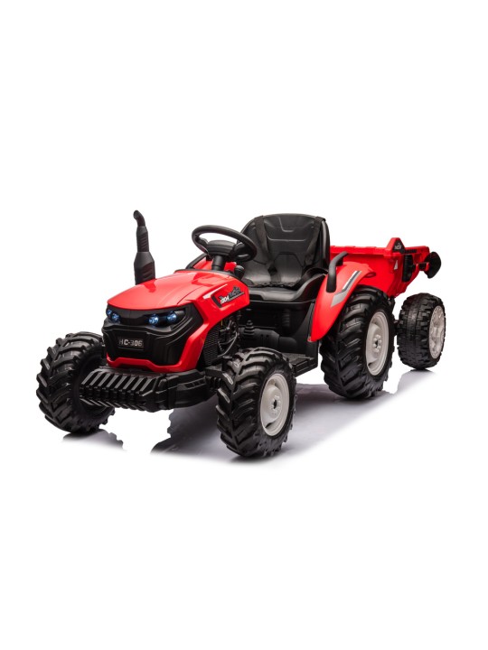 HC-306 Sarkans Elektriskais Traktors Bērniem kopā ar 24V ar piekabi