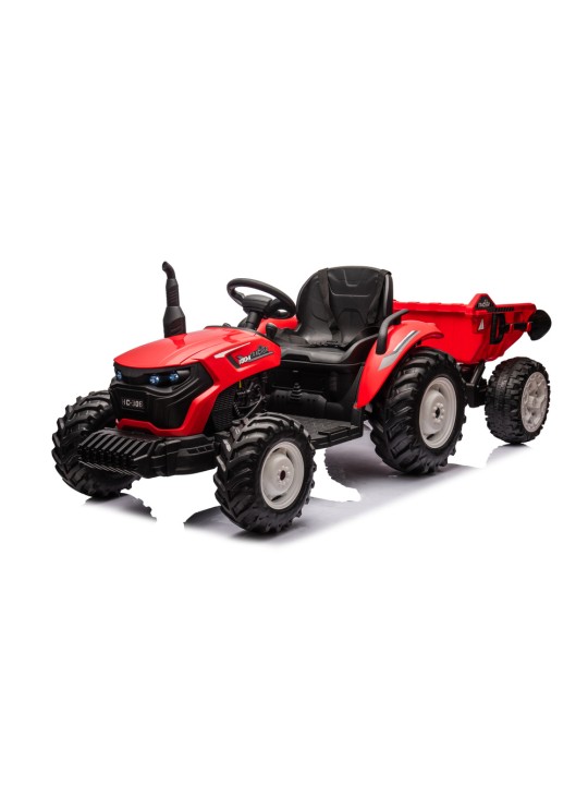 HC-306 Sarkans Elektriskais Traktors Bērniem kopā ar 24V ar piekabi