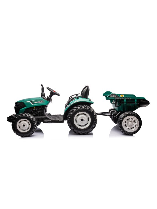 HC-306 Elektriskais traktors kopā ar ar piekabi Zaļš 24V