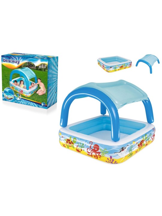 Bestway rotaļu baseins ar jumtu, 140x140x114 cm, zils, 52192