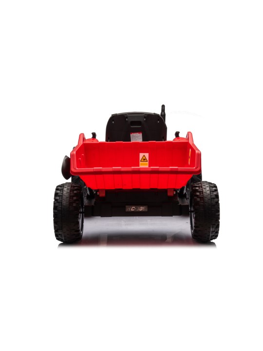 HC-306 Sarkans Elektriskais Traktors Bērniem kopā ar 24V ar piekabi