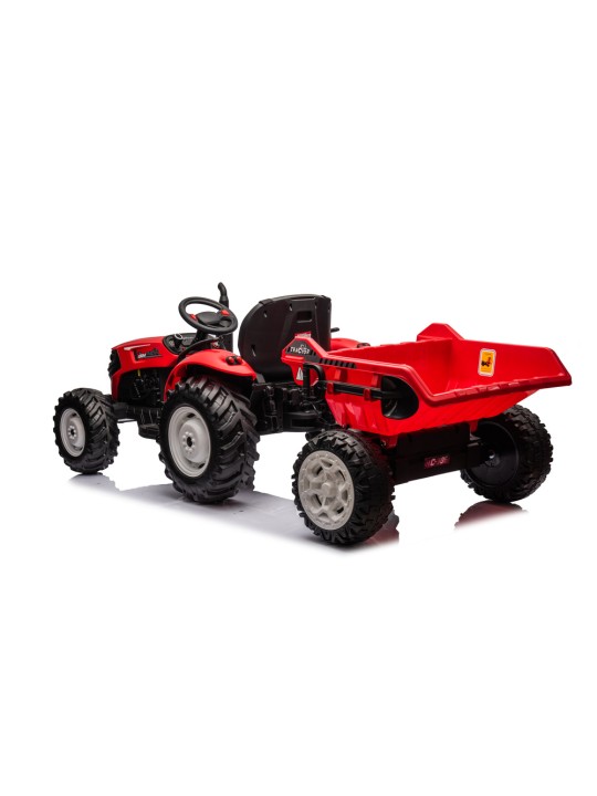 HC-306 Sarkans Elektriskais Traktors Bērniem kopā ar 24V ar piekabi