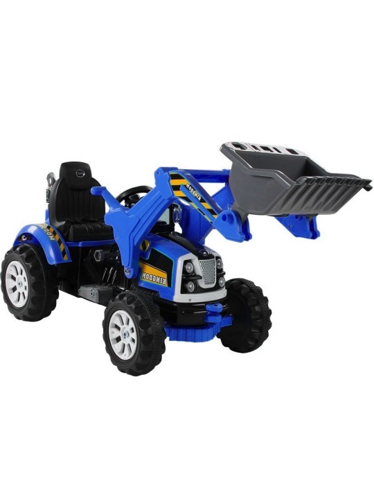 Elektriskais Traktors Bērnuz ar kausi Ekskavators Zils