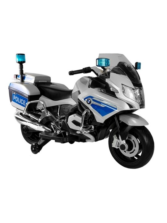 Elektriskais Motocikls Bērniem BMW R1200 Policija Sudraba
