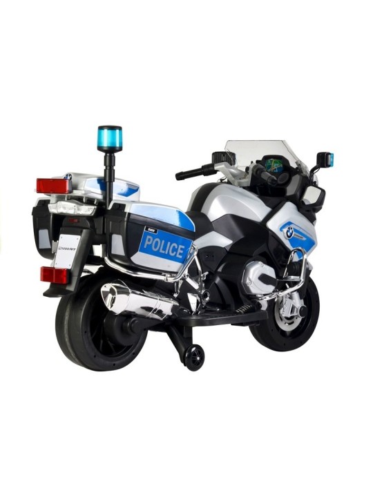 Elektriskais Motocikls Bērniem BMW R1200 Policija Sudraba