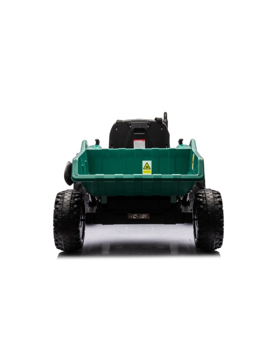 HC-306 Elektriskais traktors kopā ar ar piekabi Zaļš 24V