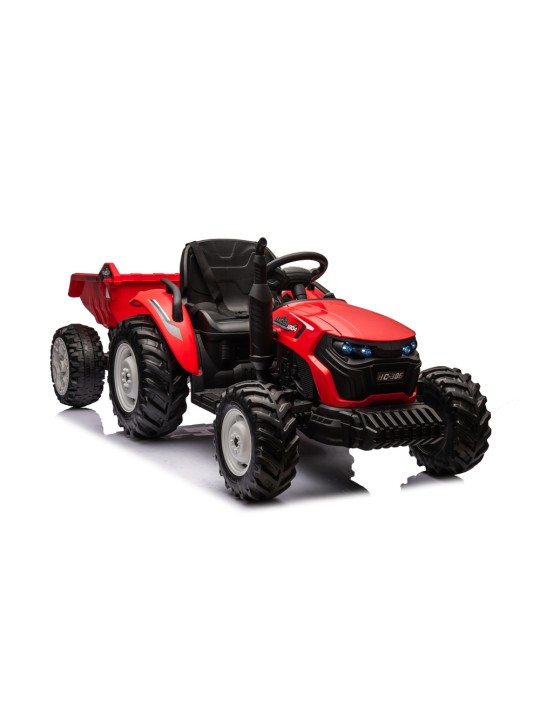 HC-306 Sarkans Elektriskais Traktors Bērniem kopā ar 24V ar piekabi