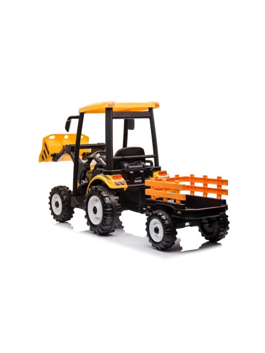 Elektriskais Traktors Bērniem kopā ar ar piekabi Hercules Dzeltens 24V