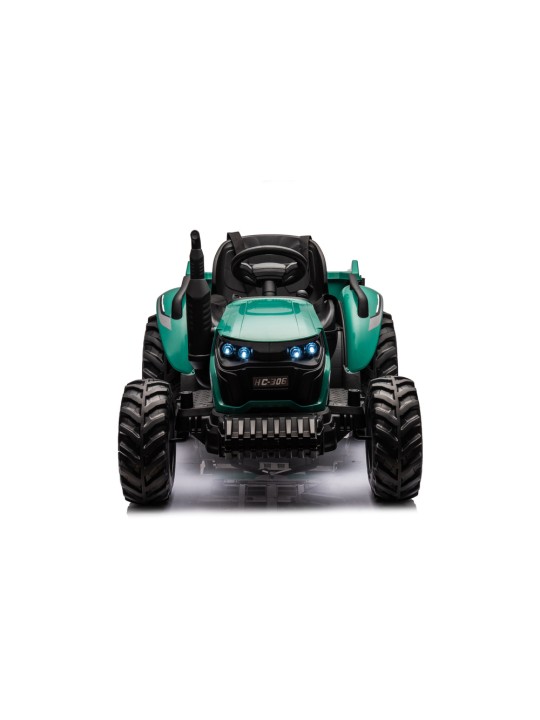 HC-306 Elektriskais traktors kopā ar ar piekabi Zaļš 24V