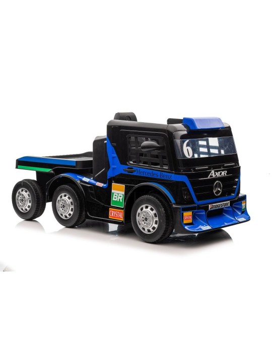 Bērnu Elektroauto Mercedes XMX622B Puspraģa-piekabe Jūras Zils LCD