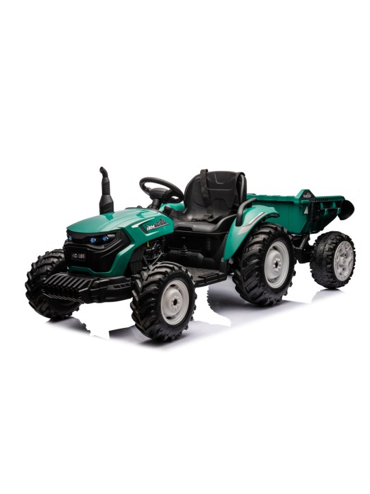 HC-306 Elektriskais traktors kopā ar ar piekabi Zaļš 24V