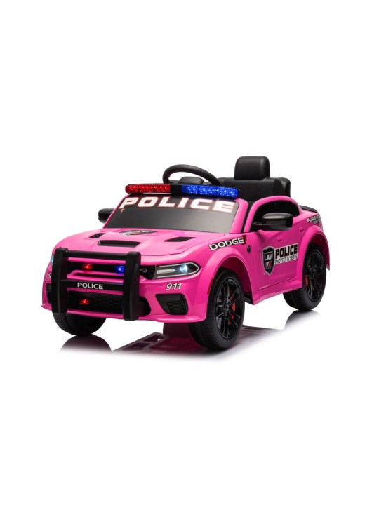 Bērnu Elektroauto Dodge Iekrāvējs Policijas Rozā