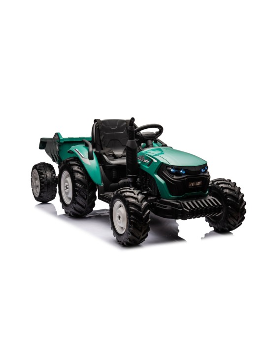 HC-306 Elektriskais traktors kopā ar ar piekabi Zaļš 24V