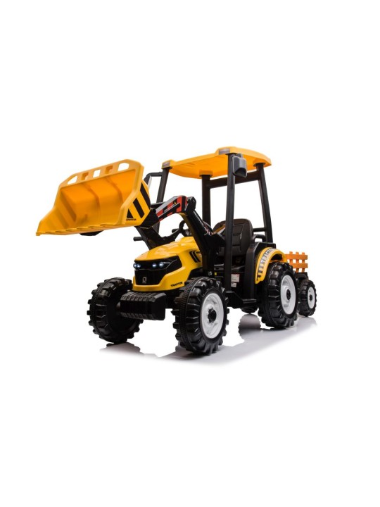 Elektriskais Traktors Bērniem kopā ar ar piekabi Hercules Dzeltens 24V