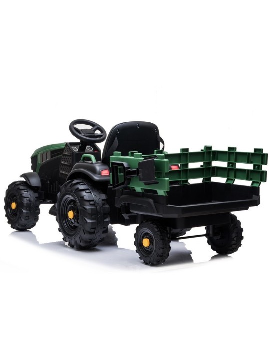 Elektriskais jāmamais traktors ar piekabi BDM0925 Militārais Zaļš