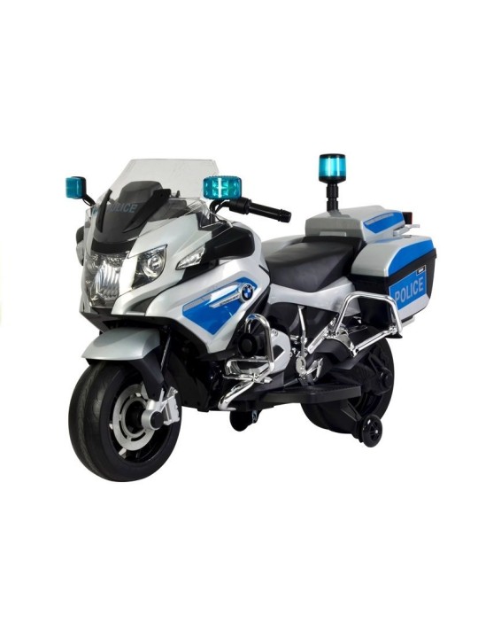 Elektriskais Motocikls Bērniem BMW R1200 Policija Sudraba
