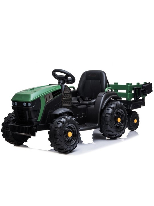 Elektriskais jāmamais traktors ar piekabi BDM0925 Militārais Zaļš