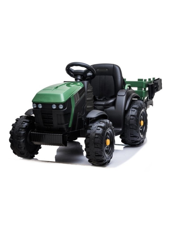 Elektriskais jāmamais traktors ar piekabi BDM0925 Militārais Zaļš