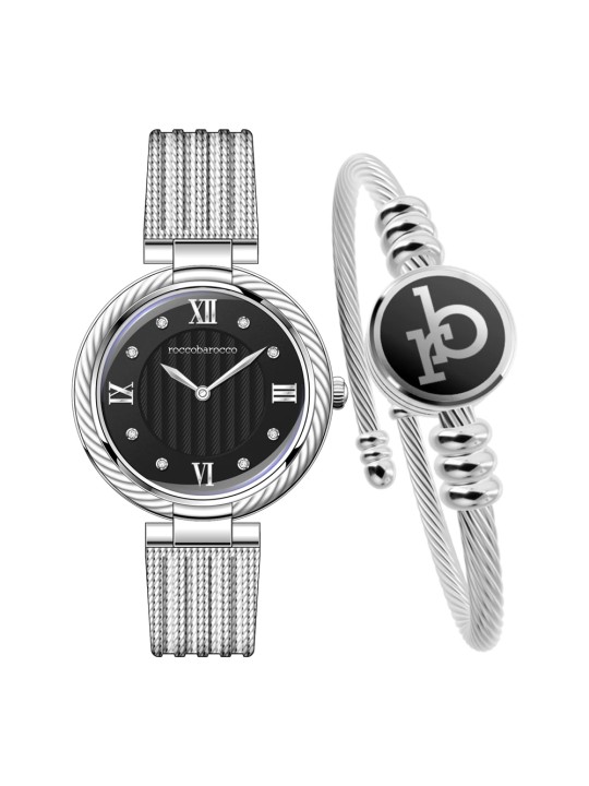 Roccobarocco RB.4469S-01M Sieviešu Rokas Pulkstenis and Bangle Set