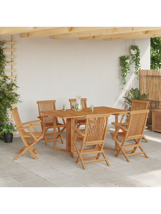 7 daļu dārza galdiņš cieta koks teak