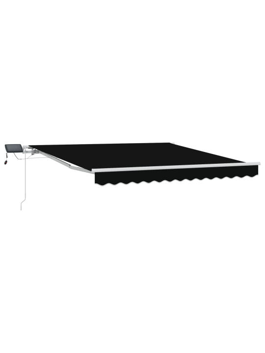 Manuālā iebīdāmā nojume ar led melnā krāsā 300x250 cm