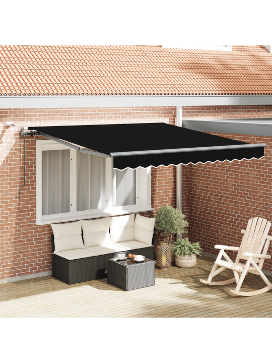 Automātiskā izvelkamā nojume ar led melnā krāsā 300x250 cm