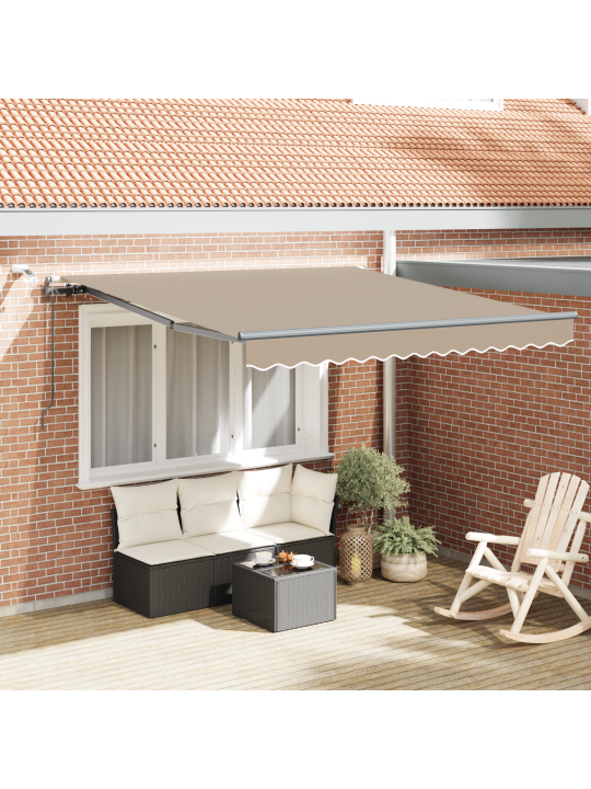 Automātiska ievelkamā nojume ar led bēšs 300x250 cm