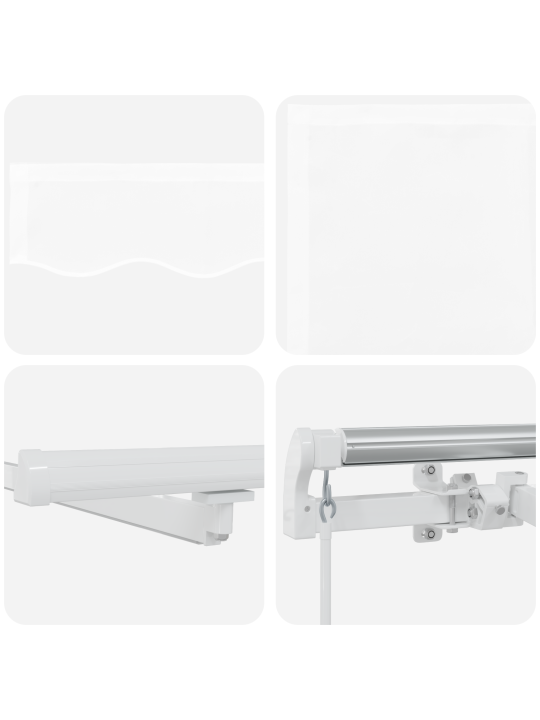 Manuālā iebīdāmā nojume ar led baltā krāsā 300x250 cm