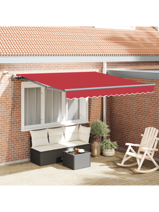 Automātiskā iebīdāmā nojume ar led sarkana 300x250 cm