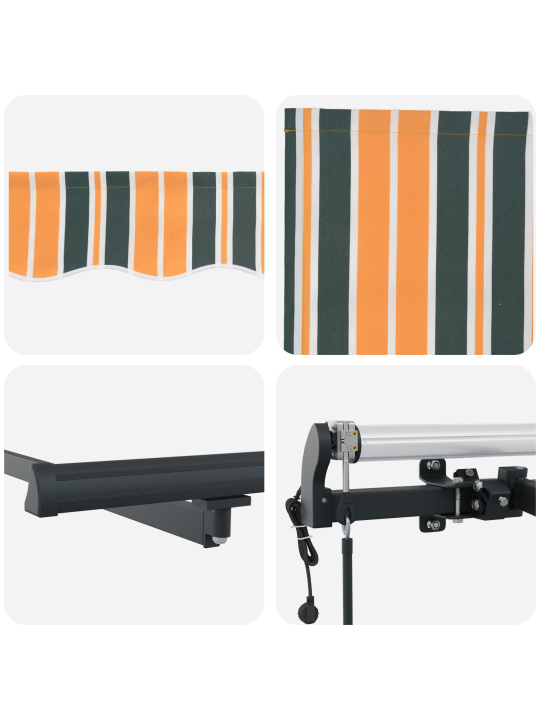 Automātiskā iebīdāmā nojume zaļā un dzeltenā krāsā 300x250 cm