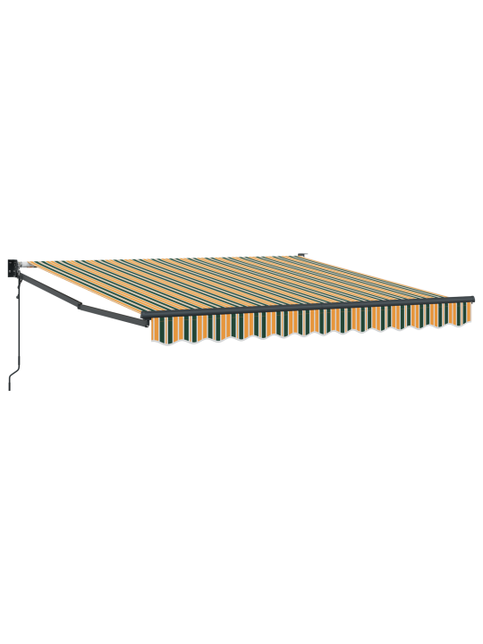 Automātiskā ievelkamā nojume zaļā un dzeltenā krāsā 300x250 cm