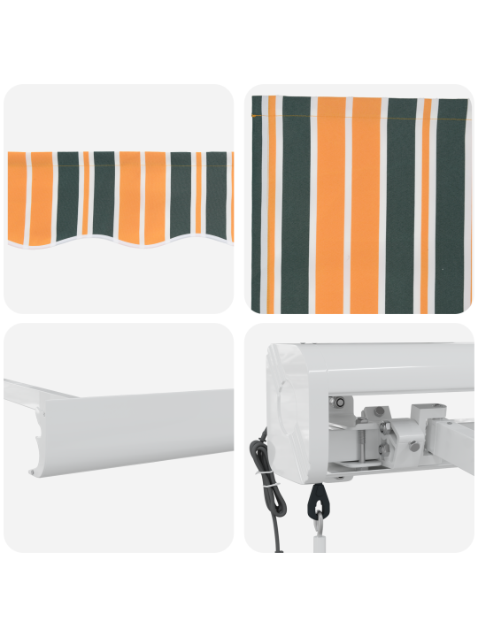 Automātiskā iebīdāmā nojume zaļā un dzeltenā krāsā 300x250 cm