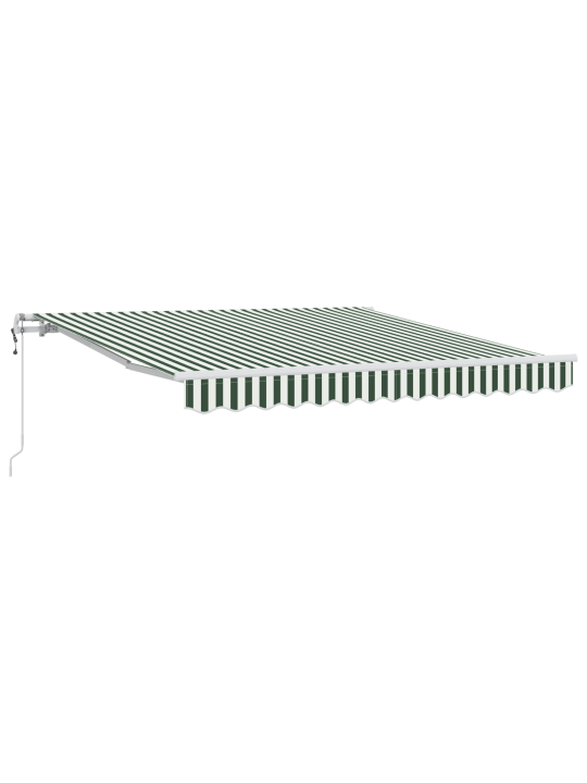 Automātiskā ievelkamā nojume zaļā un baltā 300x250 cm