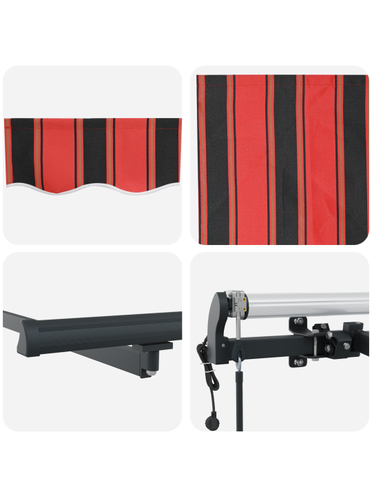 Automātiskā ievelkamā nojume oranža un brūna 350x250 cm