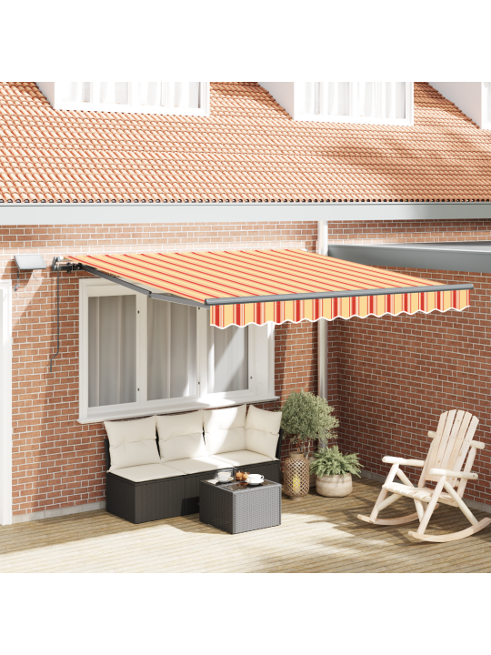 Manuāla iebīdāma nojume ar led dzeltenā un oranžā 350x250 cm