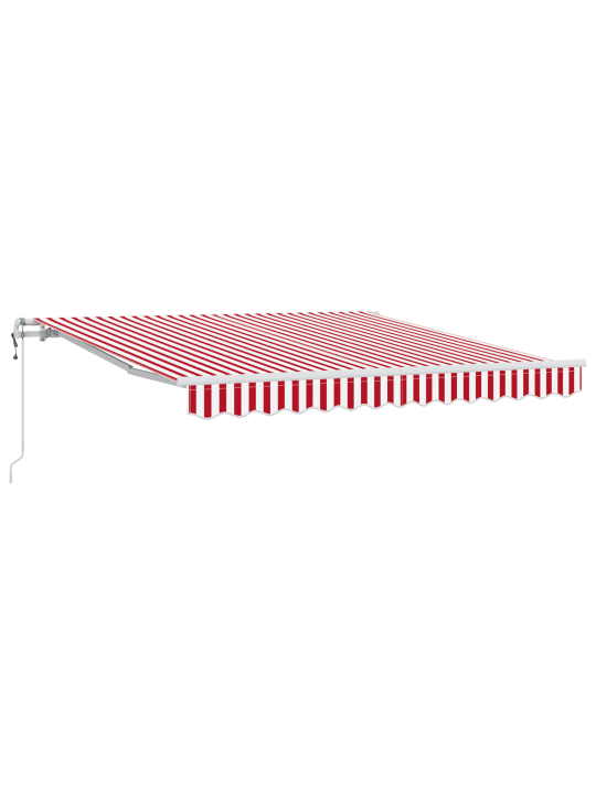Automātiskā iebīdāmā nojume sarkana un balta strīpa 350x250 cm