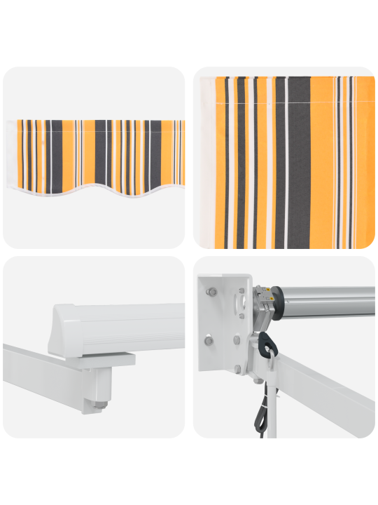 Automātiska iebīdāmā nojume krāsains svītrains 350x250 cm