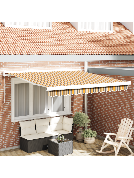 Manuālā iebīdāmā nojume daudzkrāsains svītrains 350x250 cm