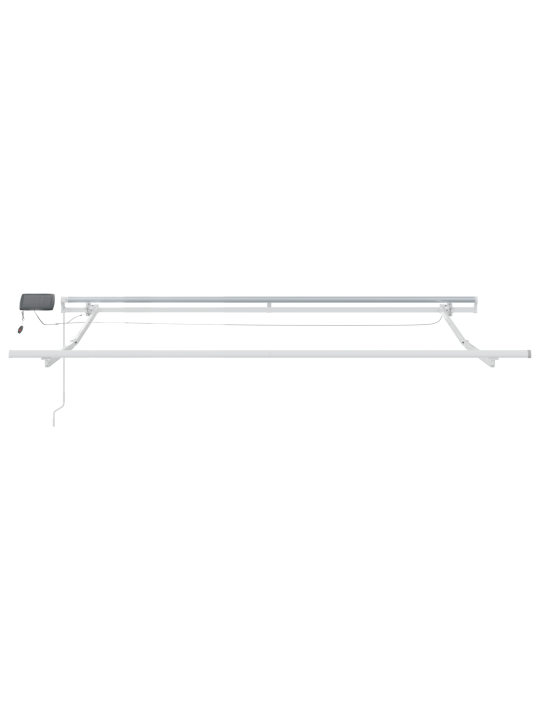 Manuālā iebīdāmā nojume ar led melnā 350x250 cm