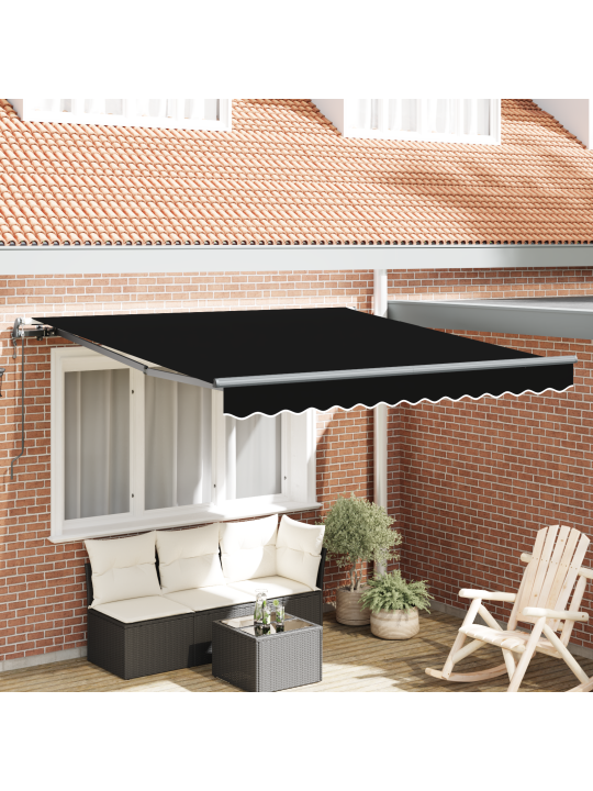 Automātiskā iebīdāmā nojume melna 350x250 cm