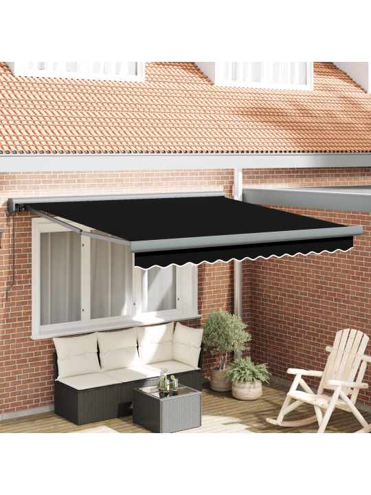 Automātiskā iebīdāmā nojume melnā 350x250 cm
