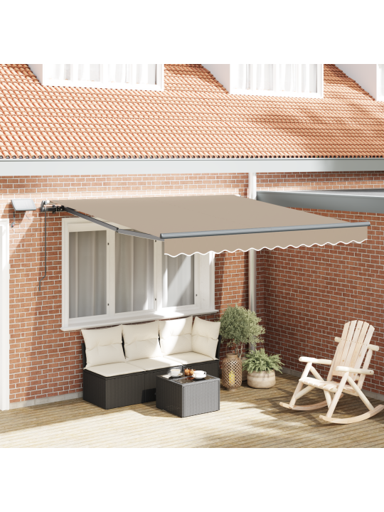Manuālā ievelkamā nojume ar led bēša 350x250 cm