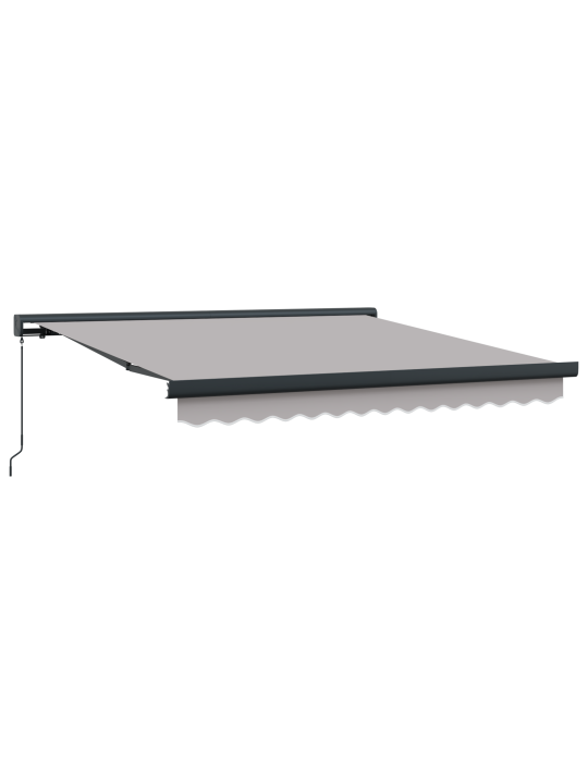 Rokas iebīdāmā nojume gaiši pelēka 350x250 cm