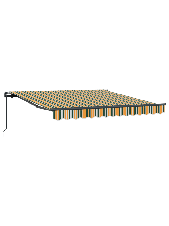 Manuālā iebīdāma nojume zaļā un dzeltenā krāsā 350x250 cm