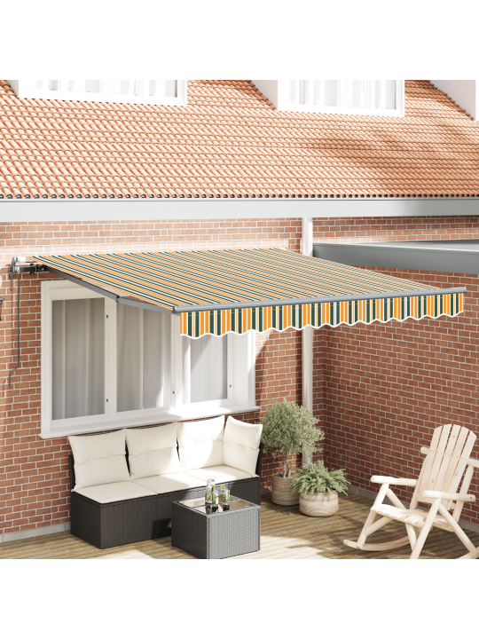Automātiskā ievelkamā nojume zaļā un dzeltenā 350x250 cm