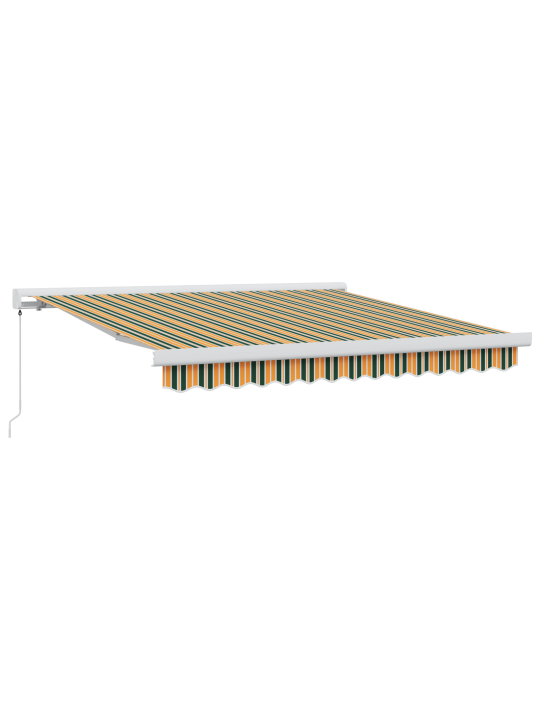Manuālā ievelkama nojume zaļš un dzeltens 350x250 cm